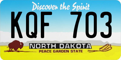 ND license plate KQF703