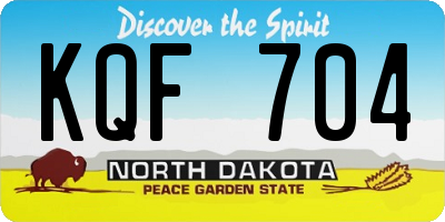 ND license plate KQF704