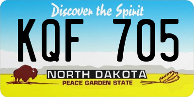ND license plate KQF705
