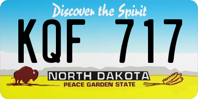 ND license plate KQF717