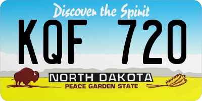 ND license plate KQF720