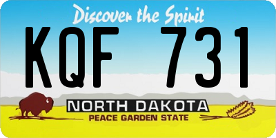 ND license plate KQF731