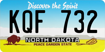 ND license plate KQF732