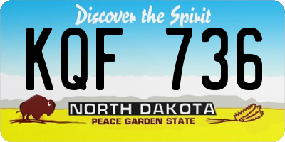 ND license plate KQF736