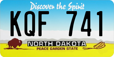 ND license plate KQF741