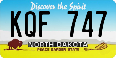 ND license plate KQF747