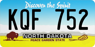 ND license plate KQF752