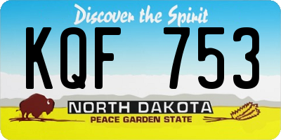 ND license plate KQF753