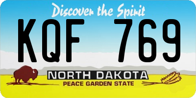 ND license plate KQF769