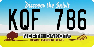 ND license plate KQF786