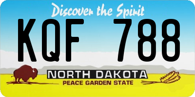 ND license plate KQF788