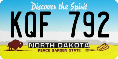 ND license plate KQF792