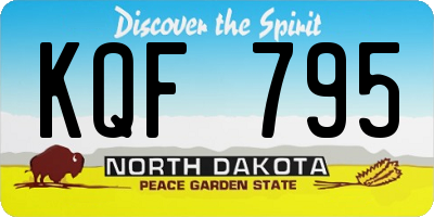 ND license plate KQF795