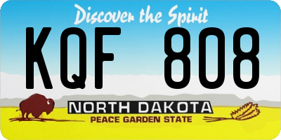 ND license plate KQF808