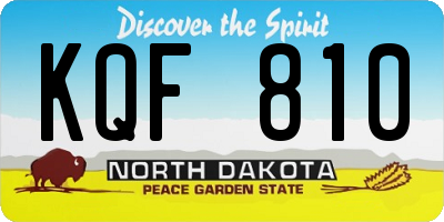 ND license plate KQF810