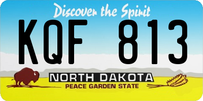 ND license plate KQF813