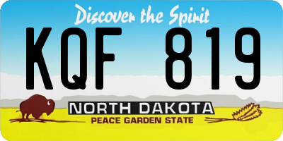 ND license plate KQF819