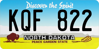 ND license plate KQF822