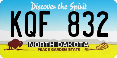 ND license plate KQF832