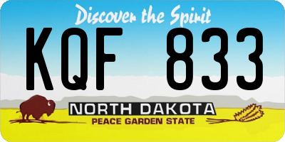ND license plate KQF833