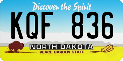 ND license plate KQF836