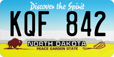 ND license plate KQF842