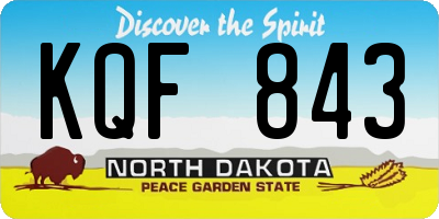 ND license plate KQF843