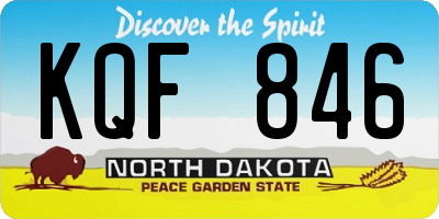 ND license plate KQF846