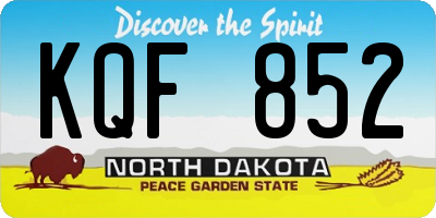 ND license plate KQF852