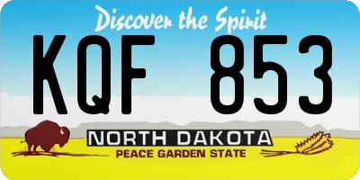 ND license plate KQF853