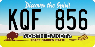 ND license plate KQF856