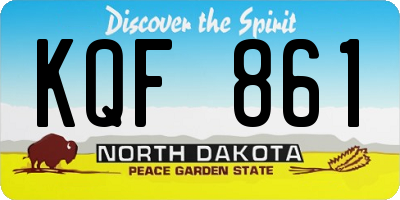 ND license plate KQF861