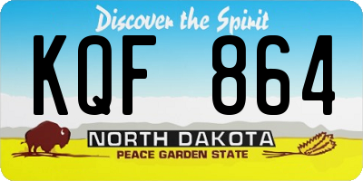 ND license plate KQF864