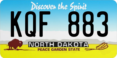 ND license plate KQF883
