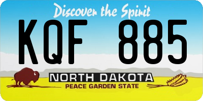 ND license plate KQF885