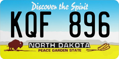 ND license plate KQF896