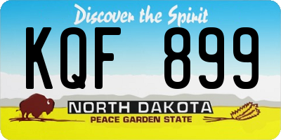 ND license plate KQF899