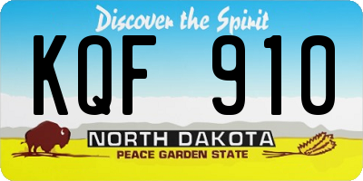 ND license plate KQF910