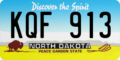 ND license plate KQF913