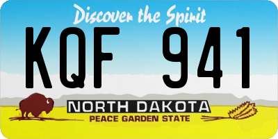 ND license plate KQF941