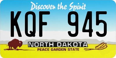 ND license plate KQF945