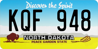 ND license plate KQF948