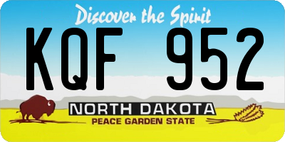 ND license plate KQF952