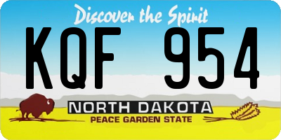ND license plate KQF954