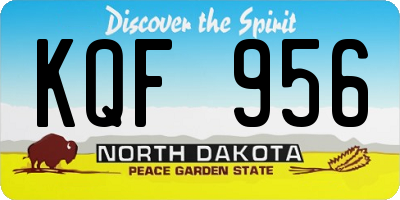 ND license plate KQF956