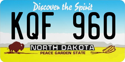 ND license plate KQF960