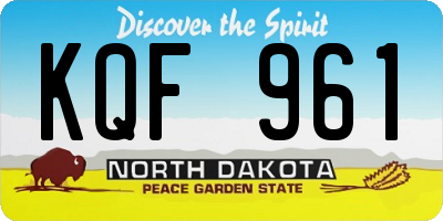ND license plate KQF961