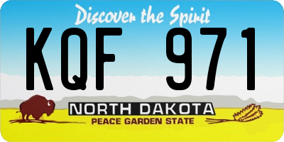 ND license plate KQF971