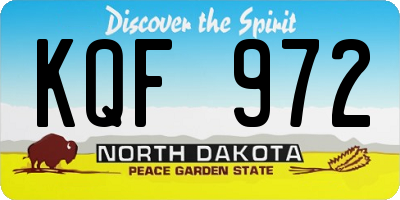 ND license plate KQF972