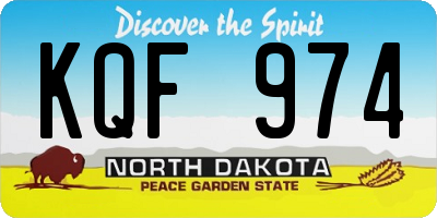 ND license plate KQF974